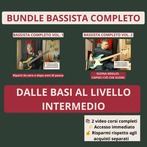 Bundle Bassista Completo Vol. 1 e Vol. 2: Corso di Basso Elettrico Completo